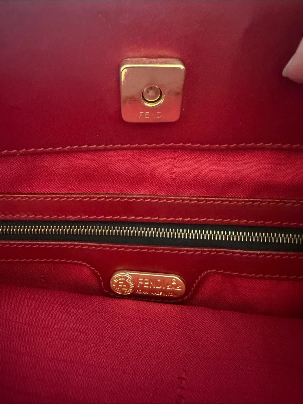 Fendi Leopard Print Tote with Red Leather Handles
